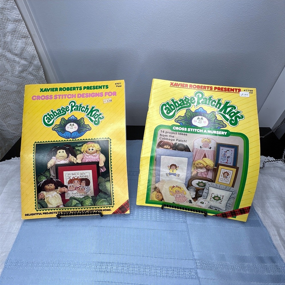 Vintage Cabbage Patch Kids Cross Stitch Pattern Booklet  Set of 2